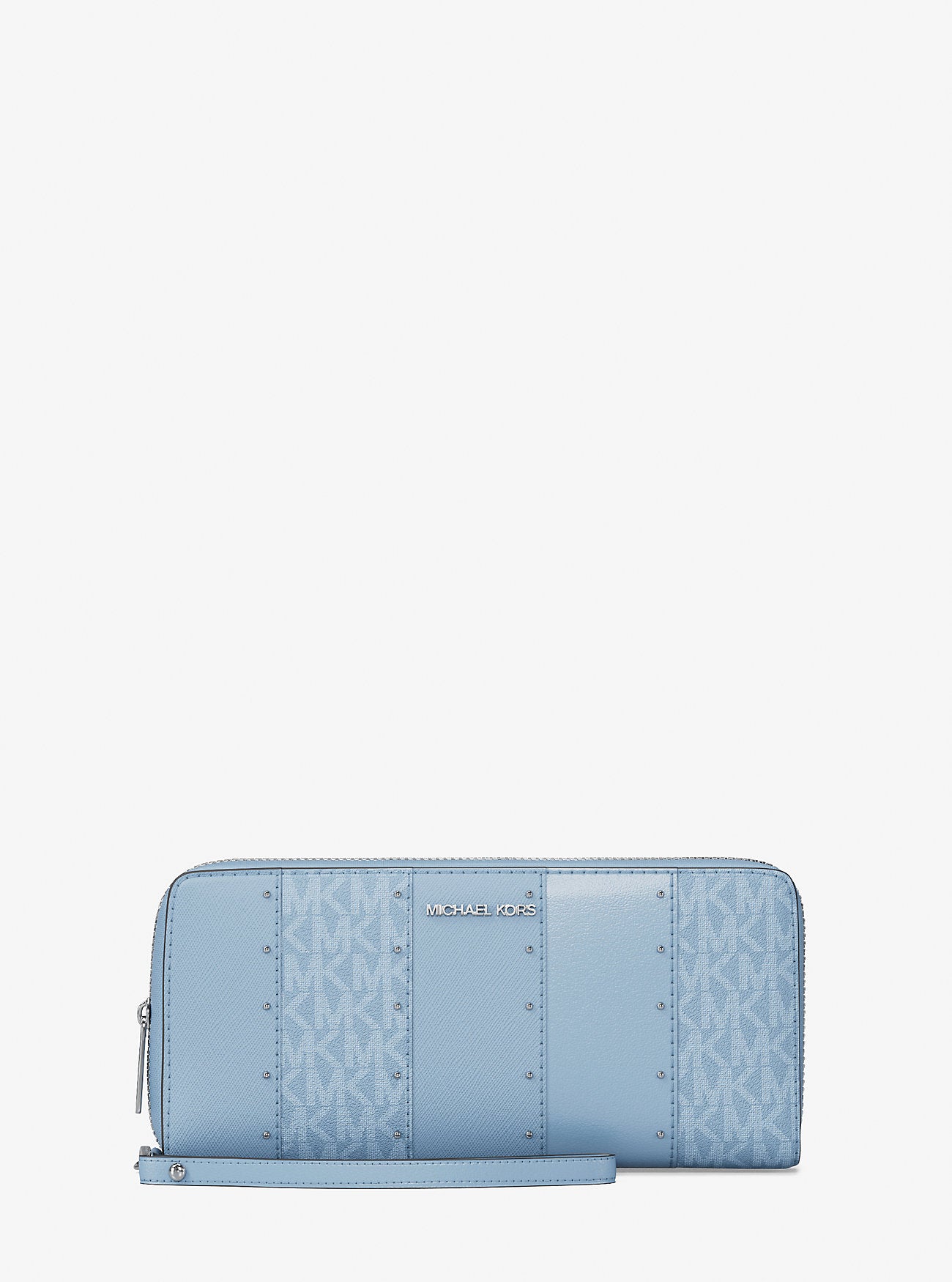 Billetera Michael Kors Studded Patchwork Continental Sky Blue