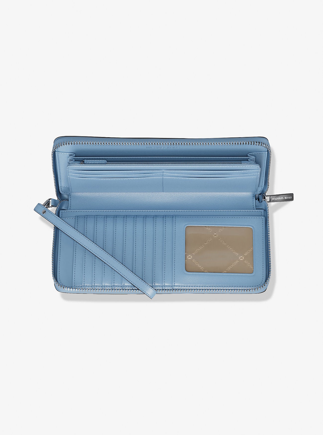 Billetera Michael Kors Studded Patchwork Continental Sky Blue