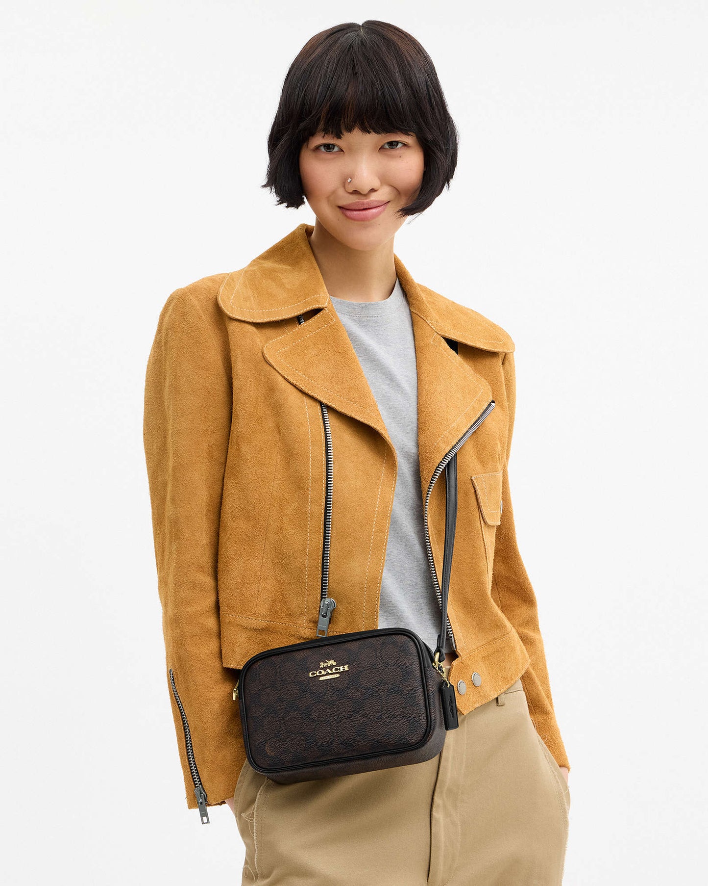 Cartera Coach Mini Jamie Camera Bag Brown