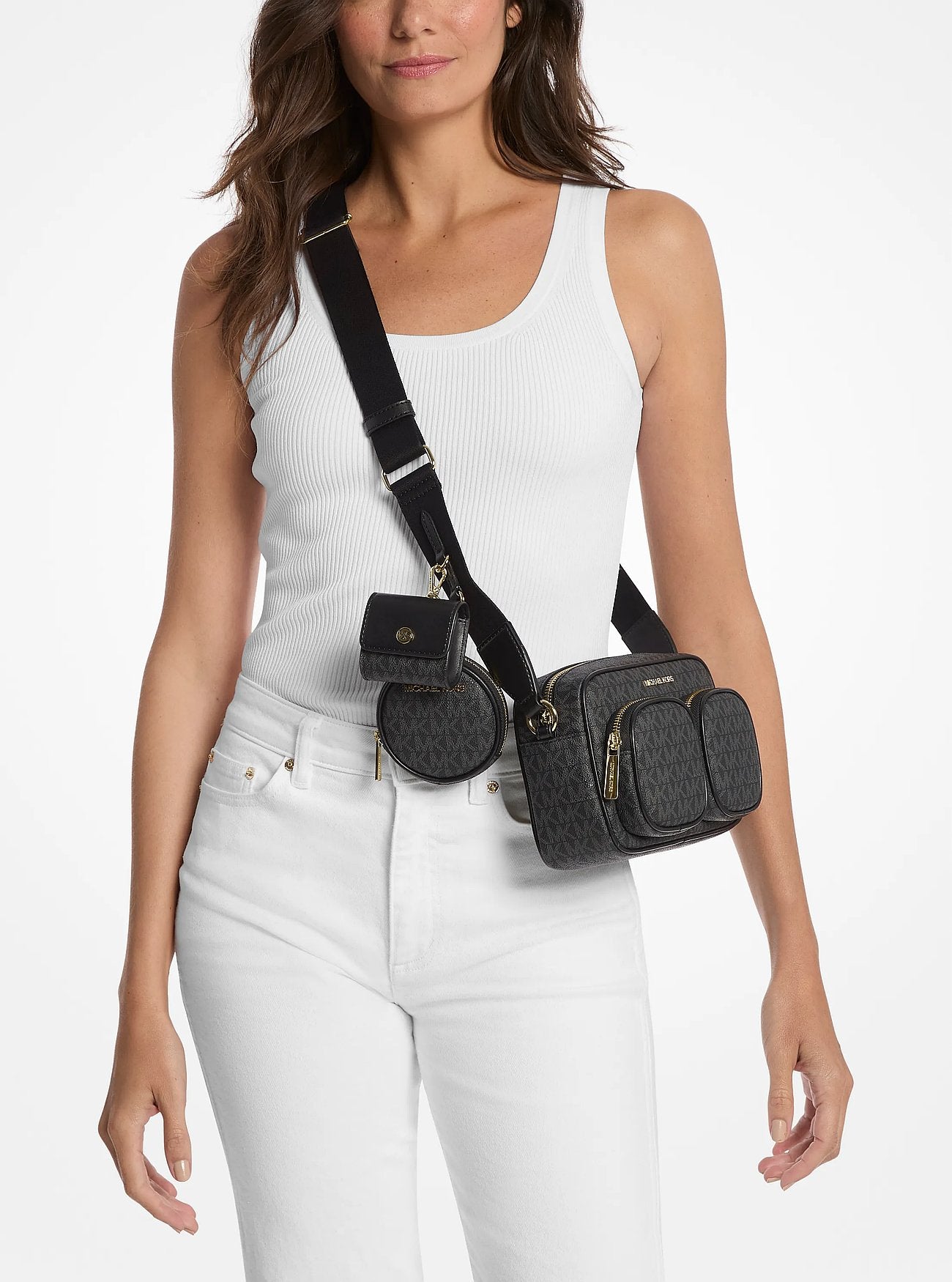 Cartera Michael Kors Jet Set Airpods Logo Black
