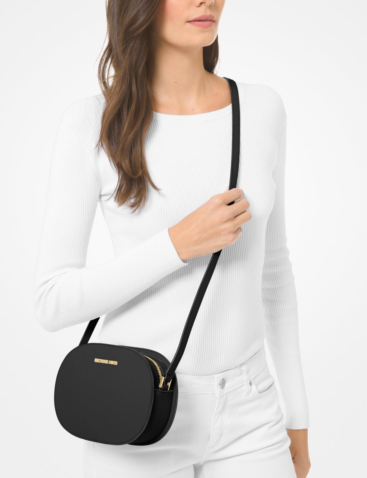 Cartera Michael Kors Oval Jet Set Black
