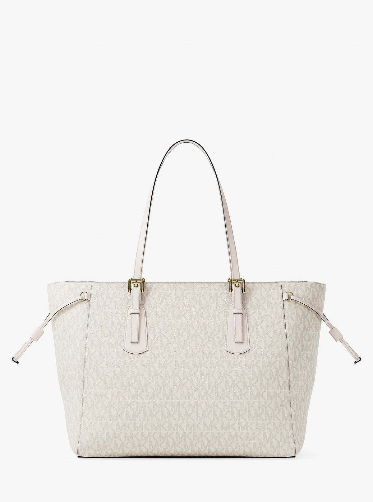 Cartera Michael Kors Voyager Signature Logo Top-Zip Tote Bag Vainilla