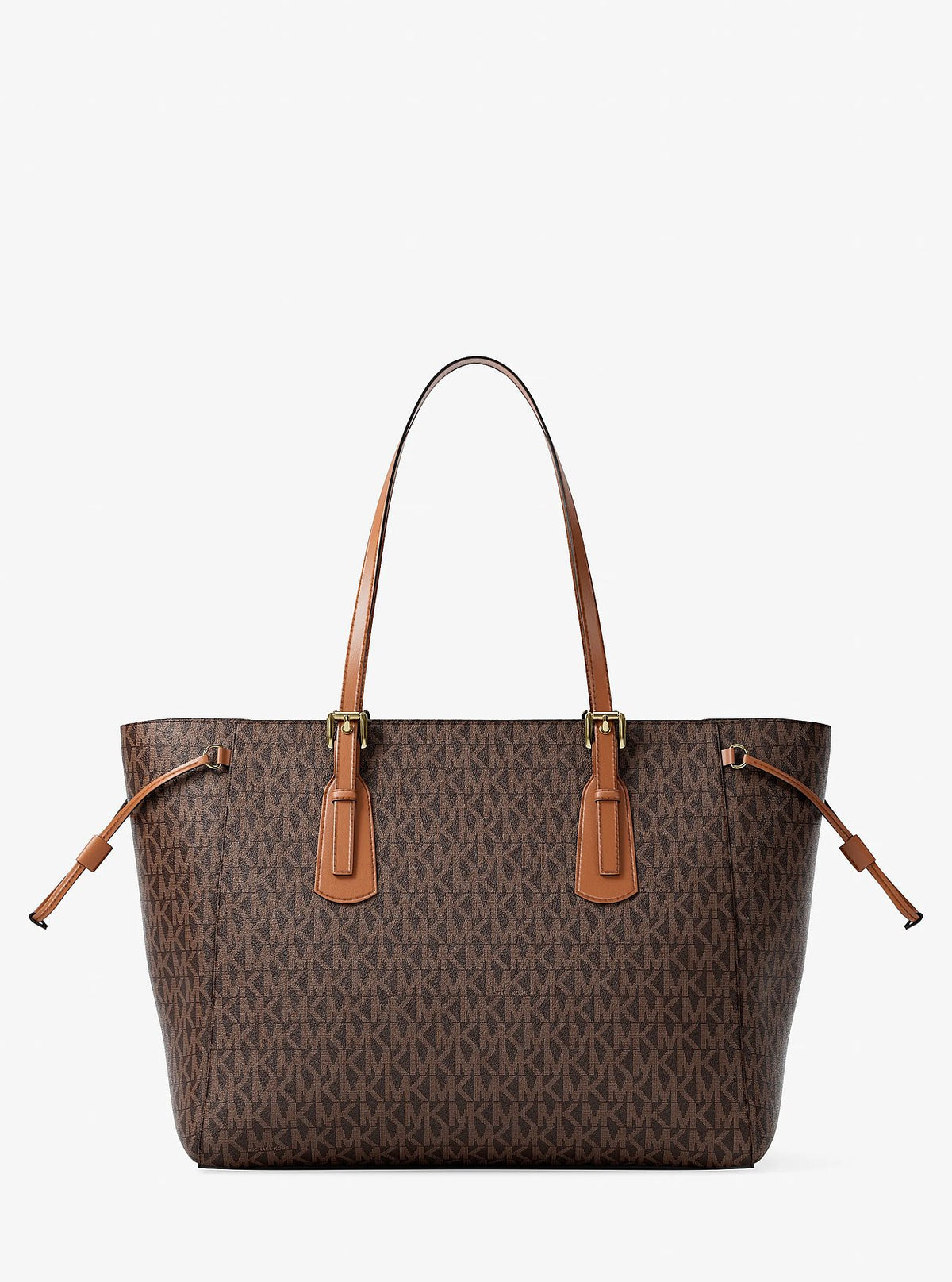 Cartera Michael Kors Voyager Signature Logo Top-Zip Tote Bag Café