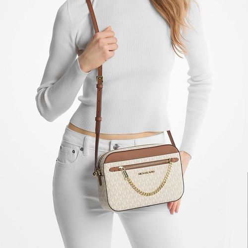 Cartera Michael Kors Jet Set Logo Vainilla