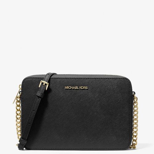 Cartera Michael Kors Clasica Jet Set Saffiano Black Gold