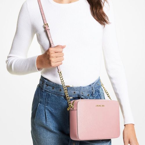 Cartera Michael Kors Clasica Jet Set Saffiano Rosa