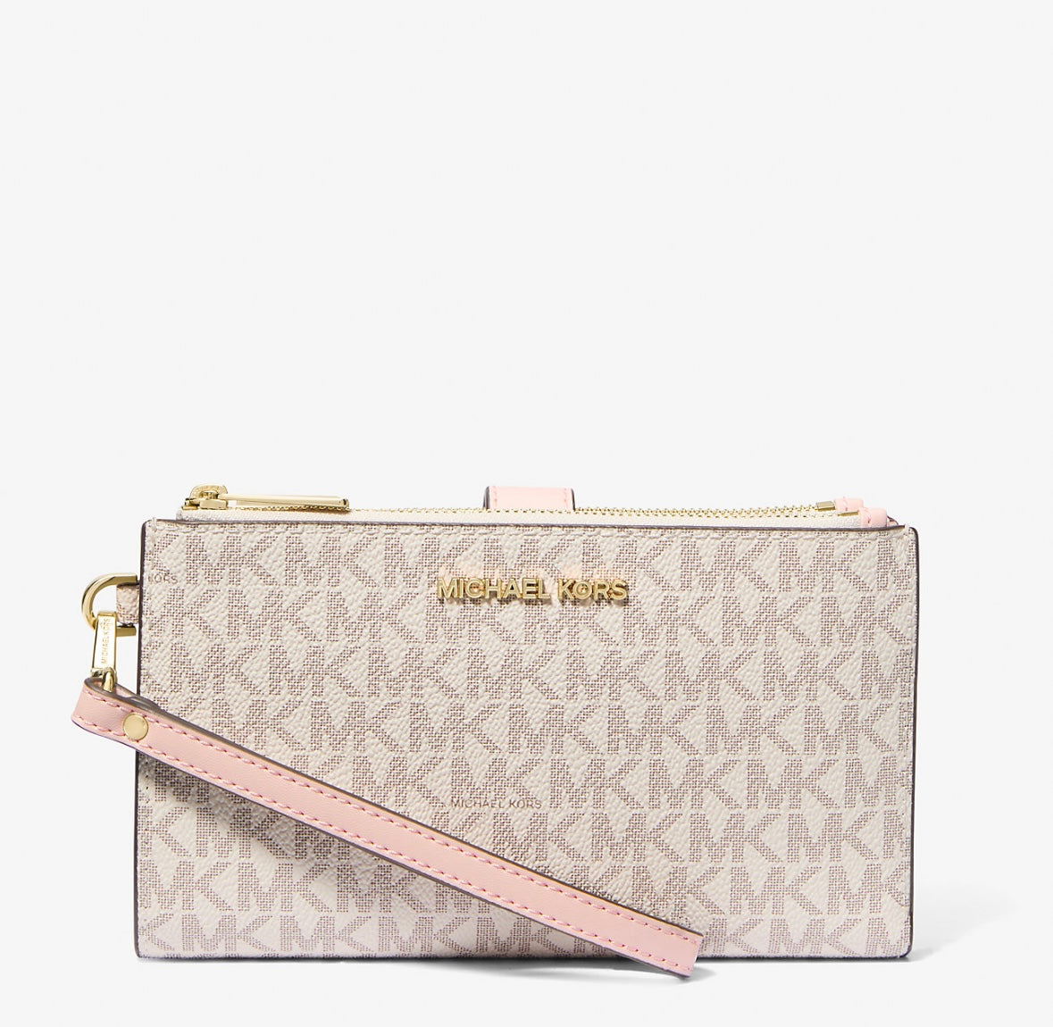 Billetera Michael Kors Jet Set Travel Signature Rosa