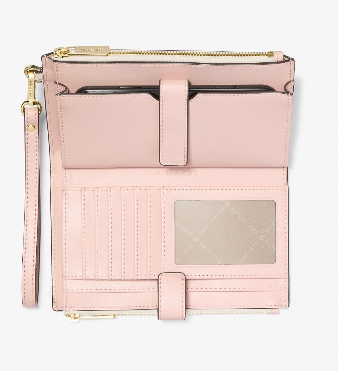 Billetera Michael Kors Jet Set Travel Signature Rosa