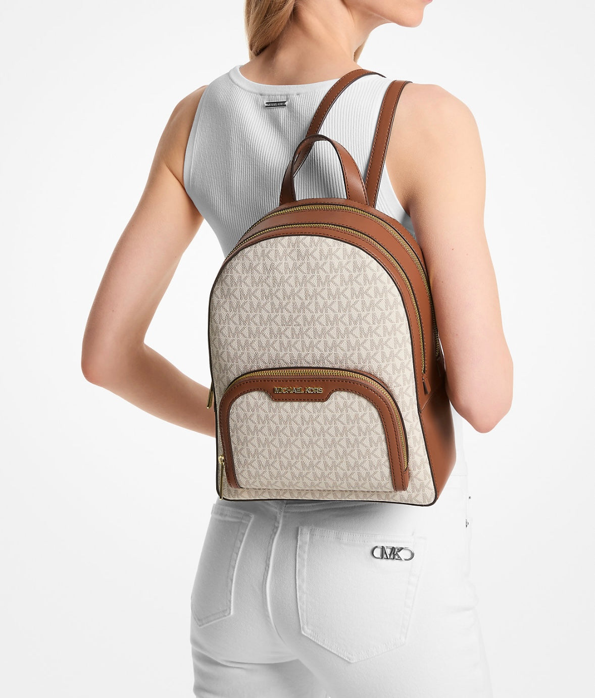 Mochila Michael Kors Jaycee Logo Vainilla