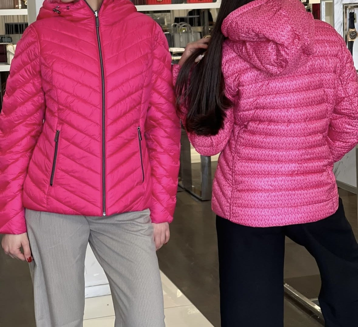 Chaqueta Michael Kors Chevron Reversible Fucsia