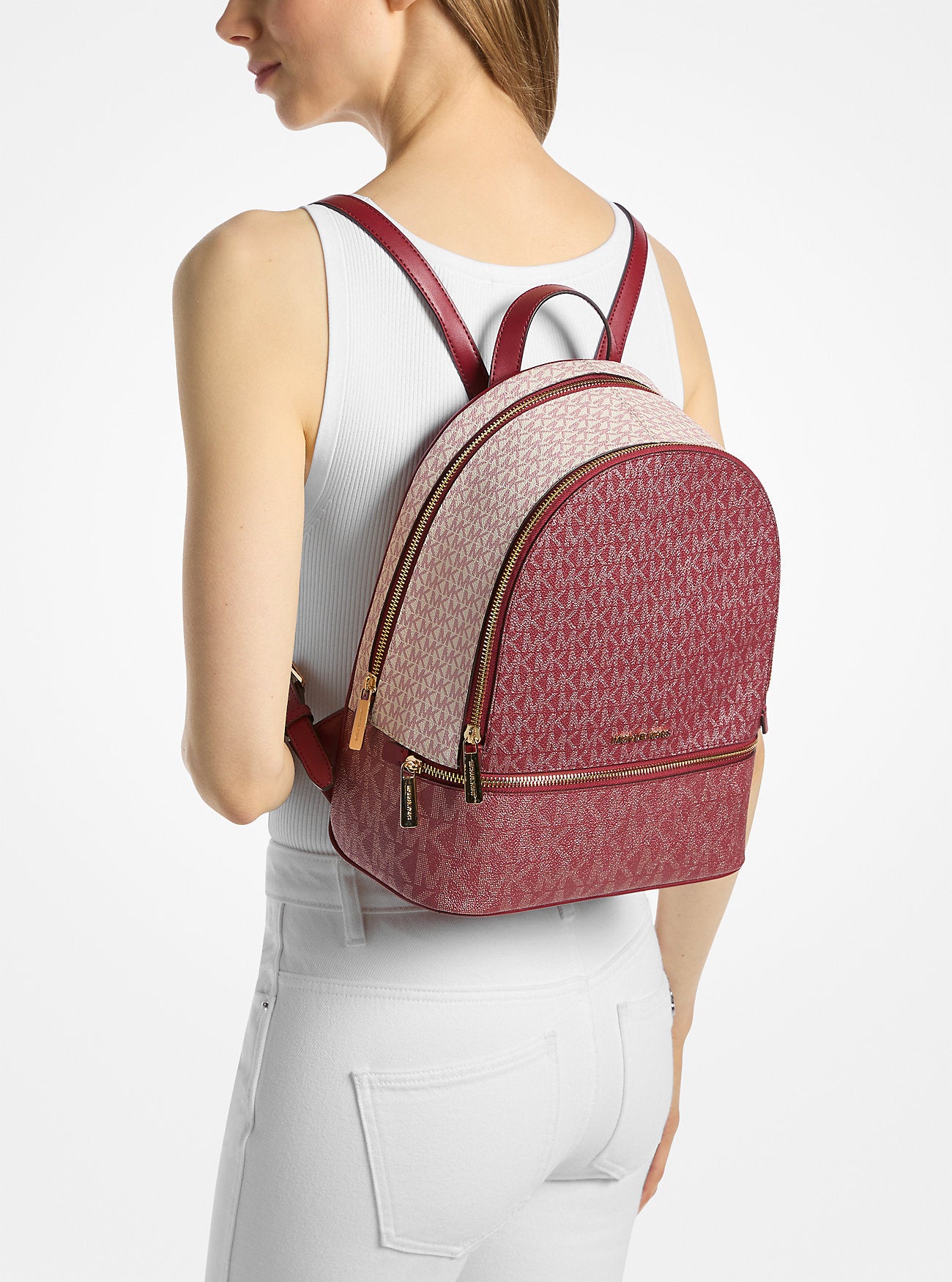 Mochila Michael Kors Rhea Metallic Red