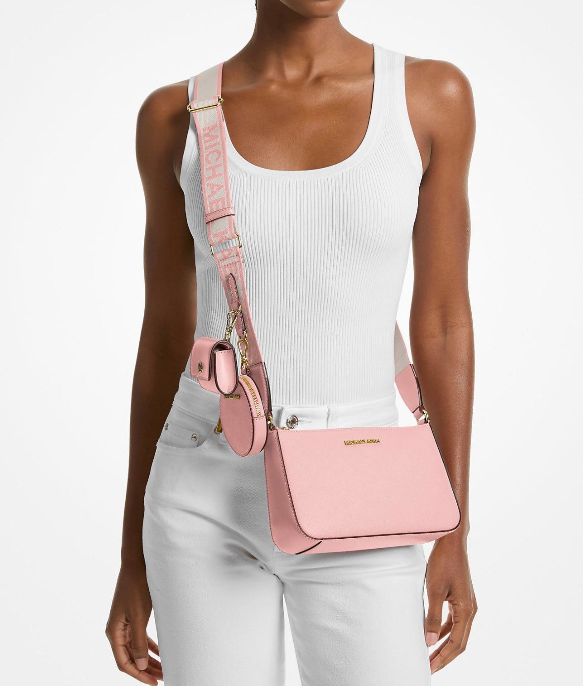 Cartera Michael Kors Jet Set AirPods Rosa