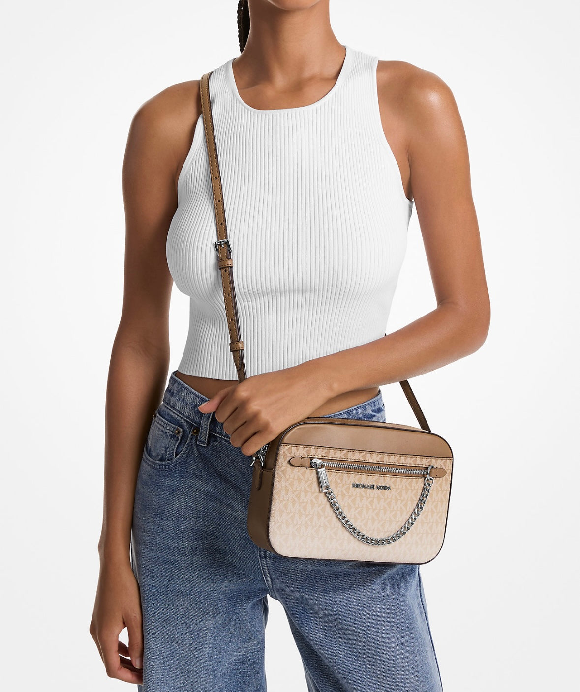 Cartera Michael Kors Jet Set Logo Ombré Brown
