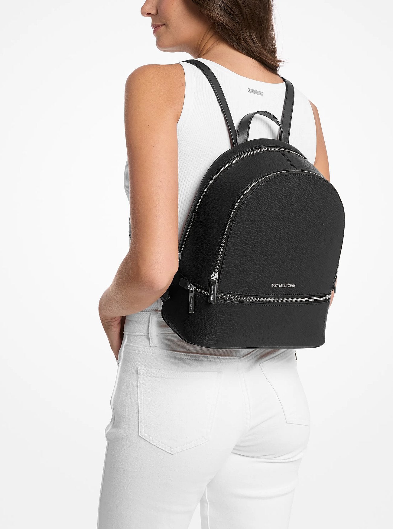 Mochila Michael Kors Rhea Black Leather