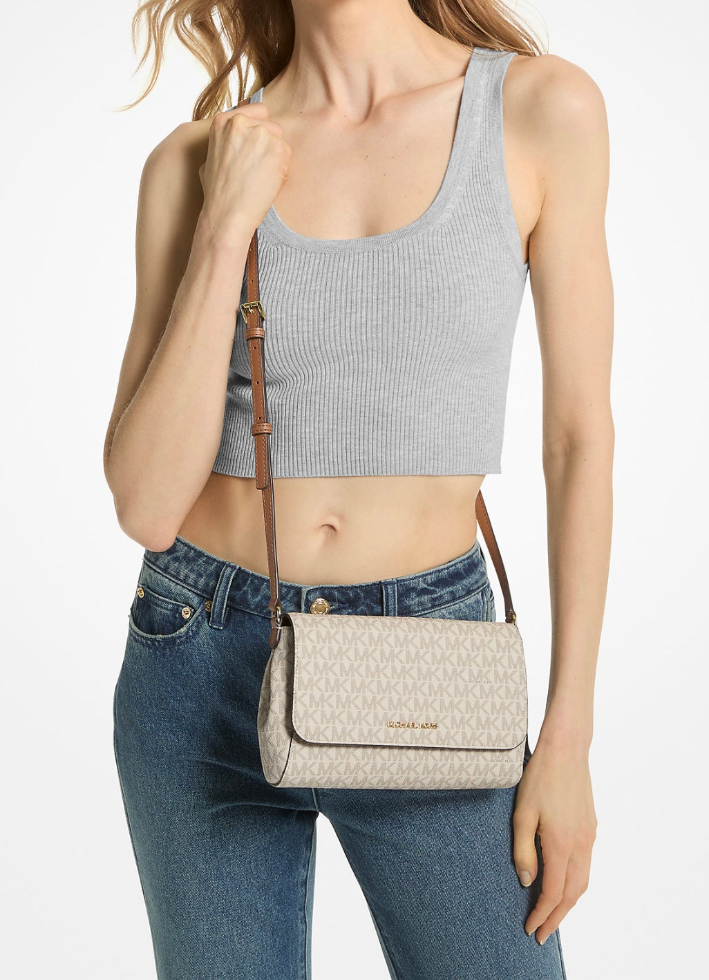 Cartera Michael Kors Logo Convertible Vainilla