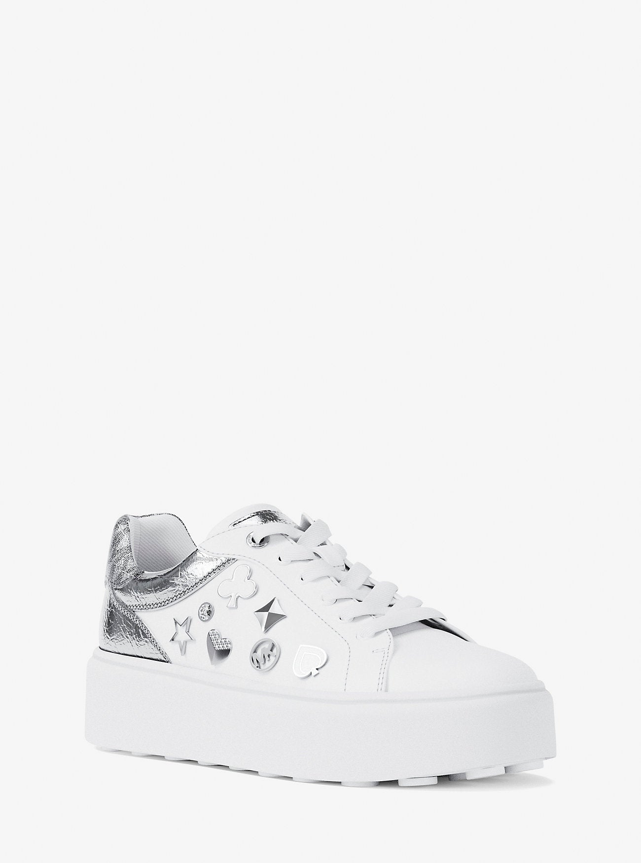 Zapatillas Michael Kors Romey Embellished Mixed-Media Silver