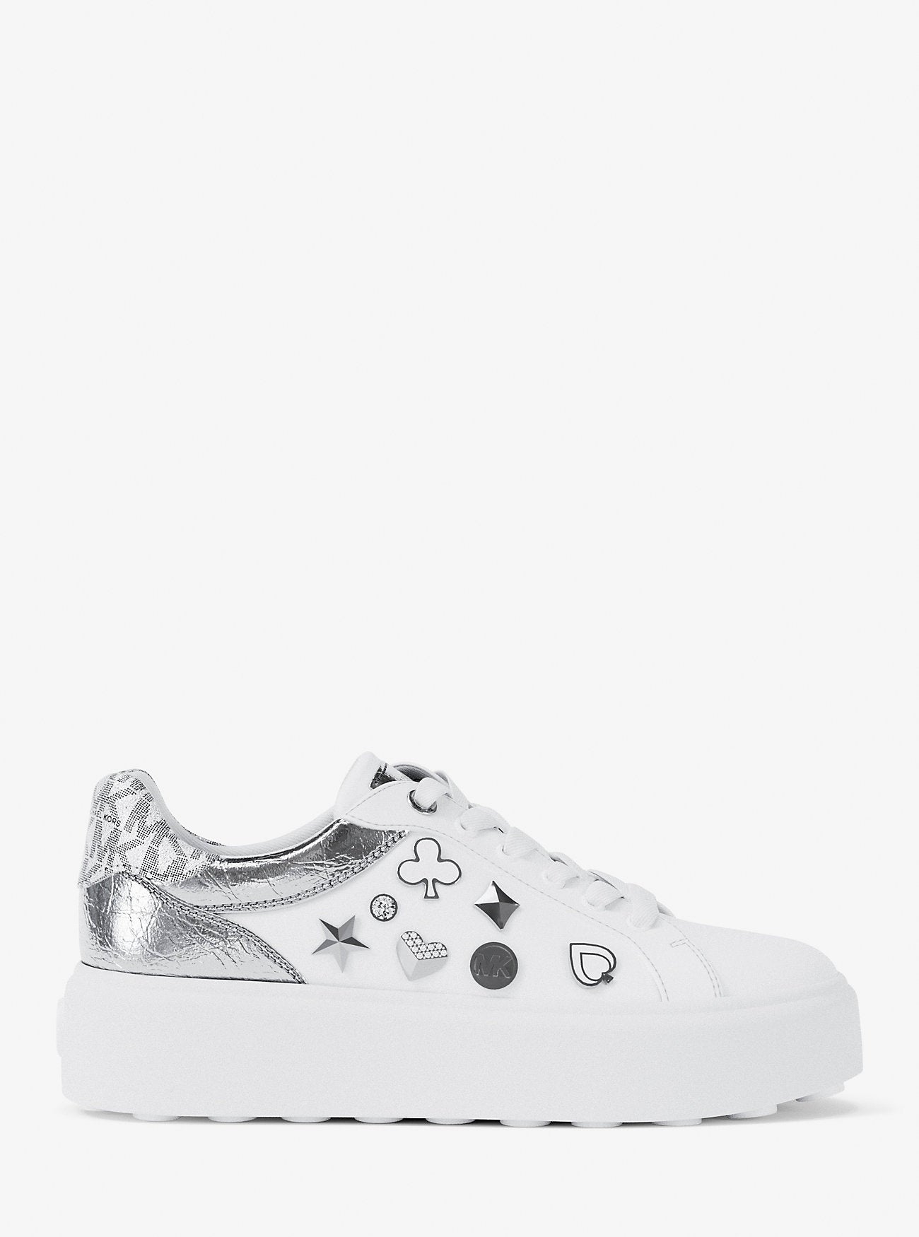 Zapatillas Michael Kors Romey Embellished Mixed-Media Silver