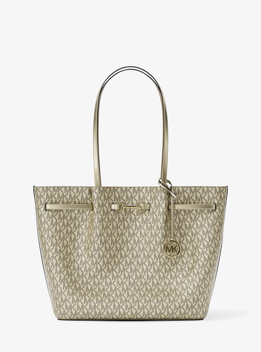 Cartera Michael Kors Tote Carson Logo Gold
