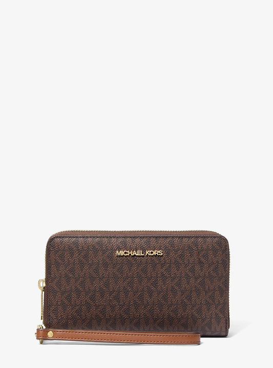 Billetera Michael Kors Jet Set Travel Wristlet Brown