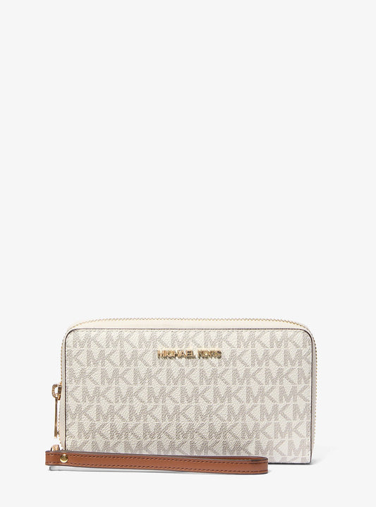Billetera Michael Kors Jet Set Travel Wristlet Vainilla