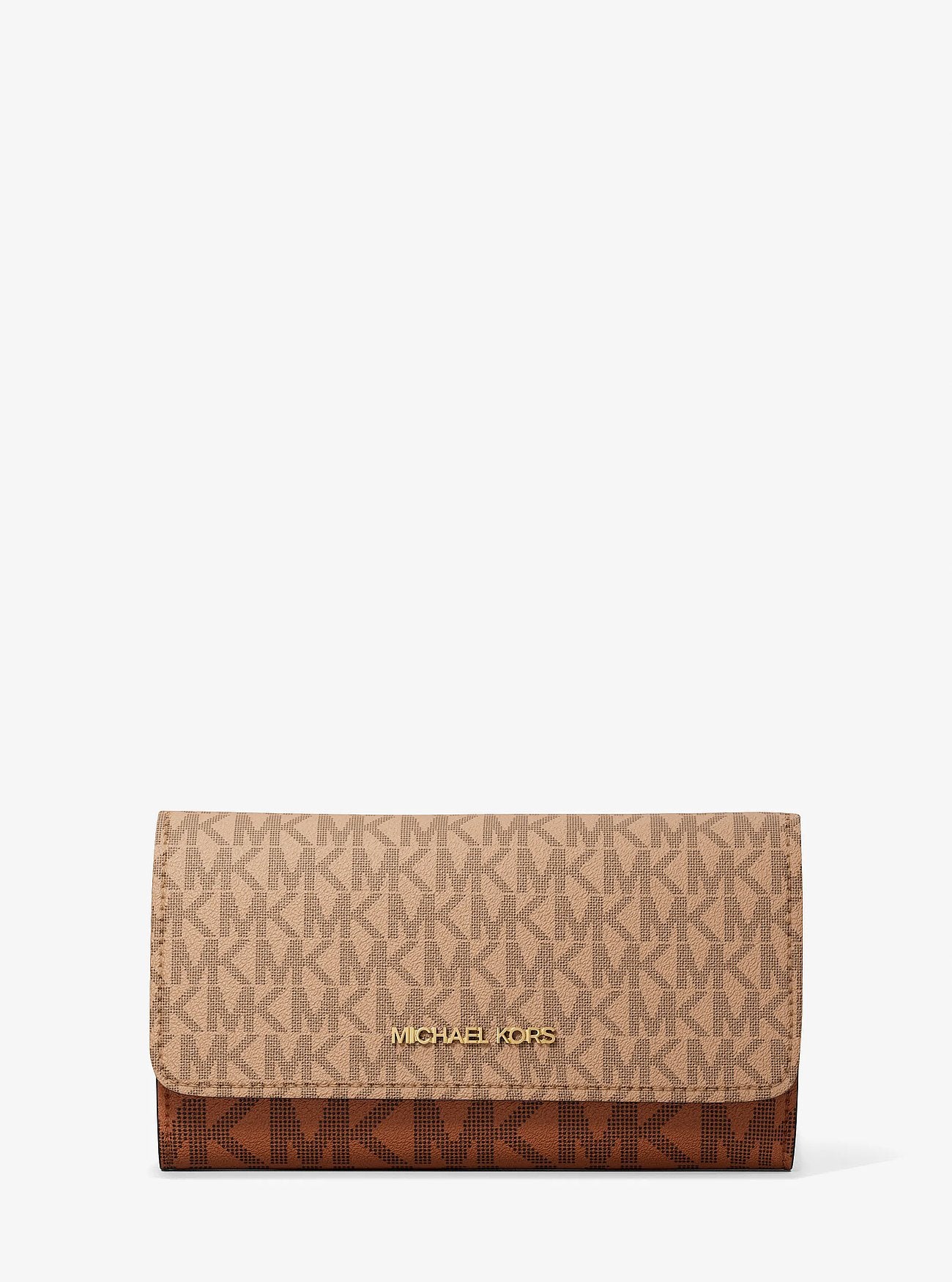 Billetera Michael Kors Jet Set Tri-Fold Logo Brown
