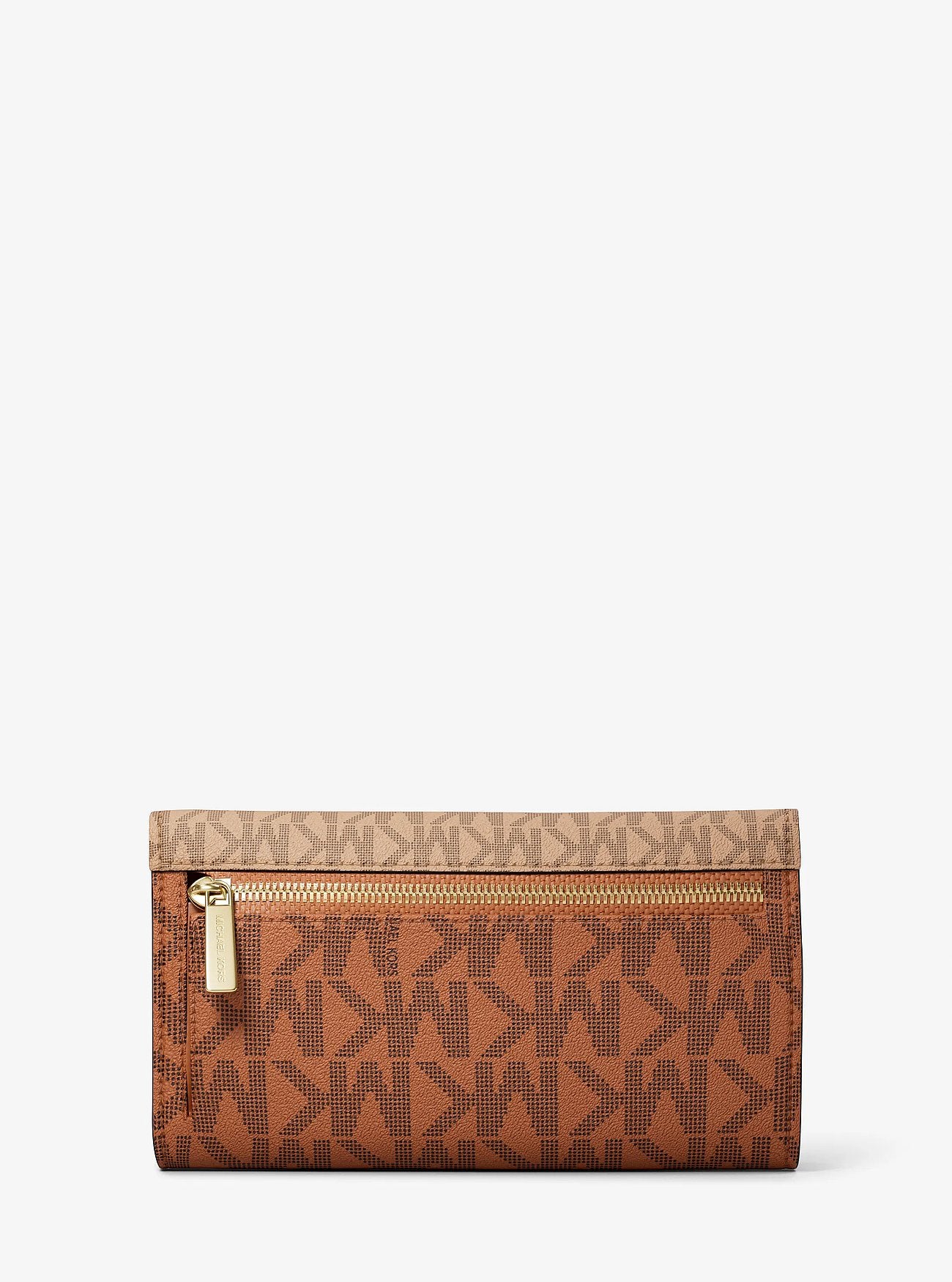 Billetera Michael Kors Jet Set Tri-Fold Logo Brown