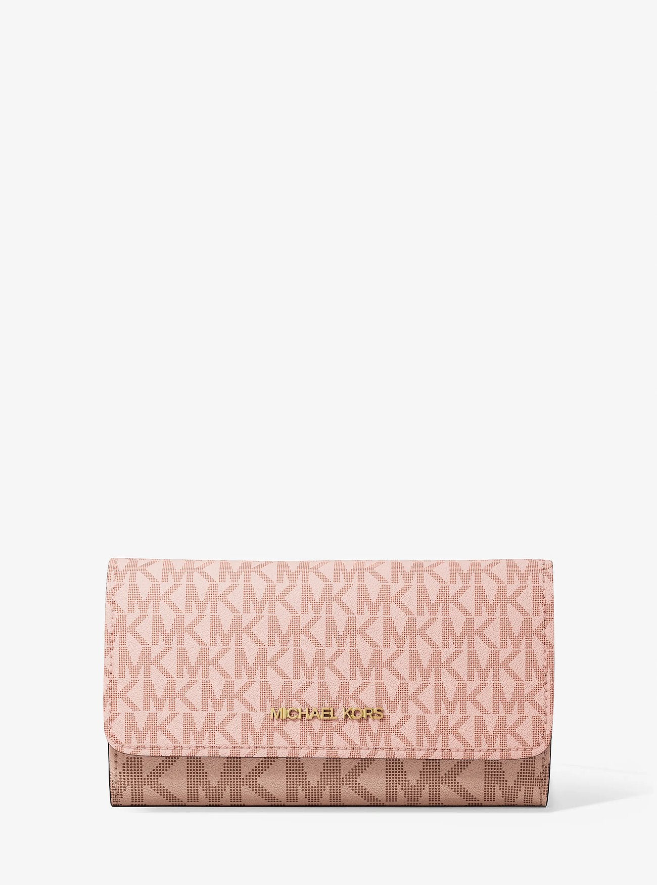 Billetera Michael Kors Jet Set Tri-Fold Logo Rose