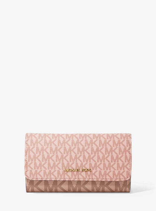 Billetera Michael Kors Jet Set Tri-Fold Logo Rose