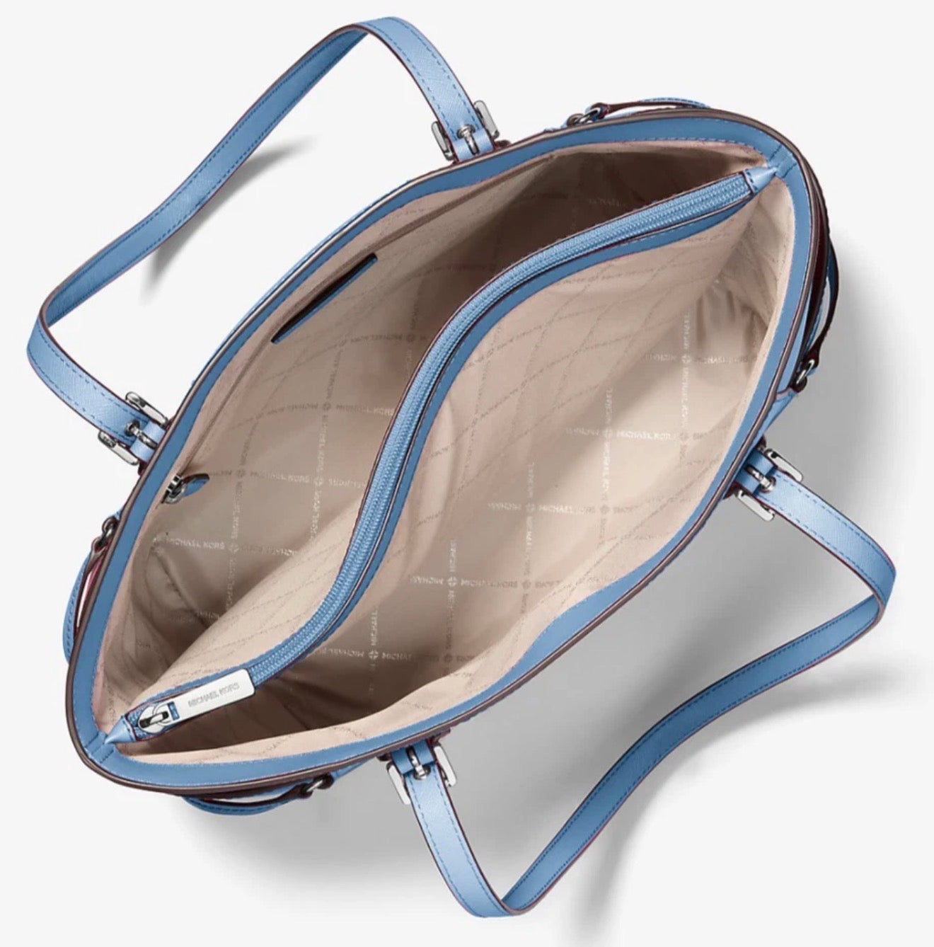 Cartera Michael Kors Voyager Saffiano Sky Blue