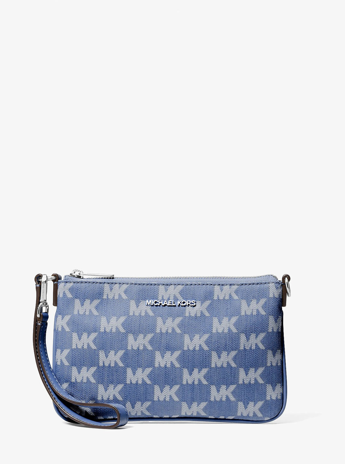 Cartera Michael Kors Wristlet Jet Set Denim Jacquard Blue