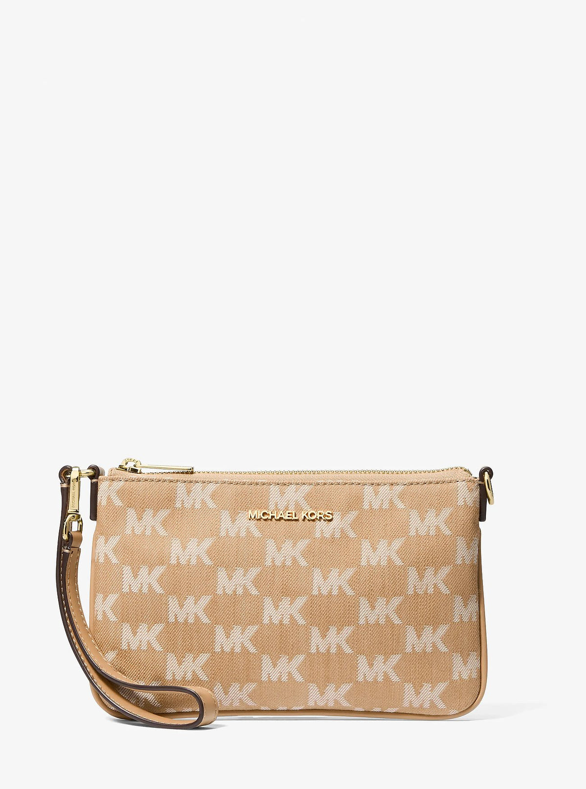 Cartera Michael Kors Wristlet Jet Set Denim Jacquard Sand