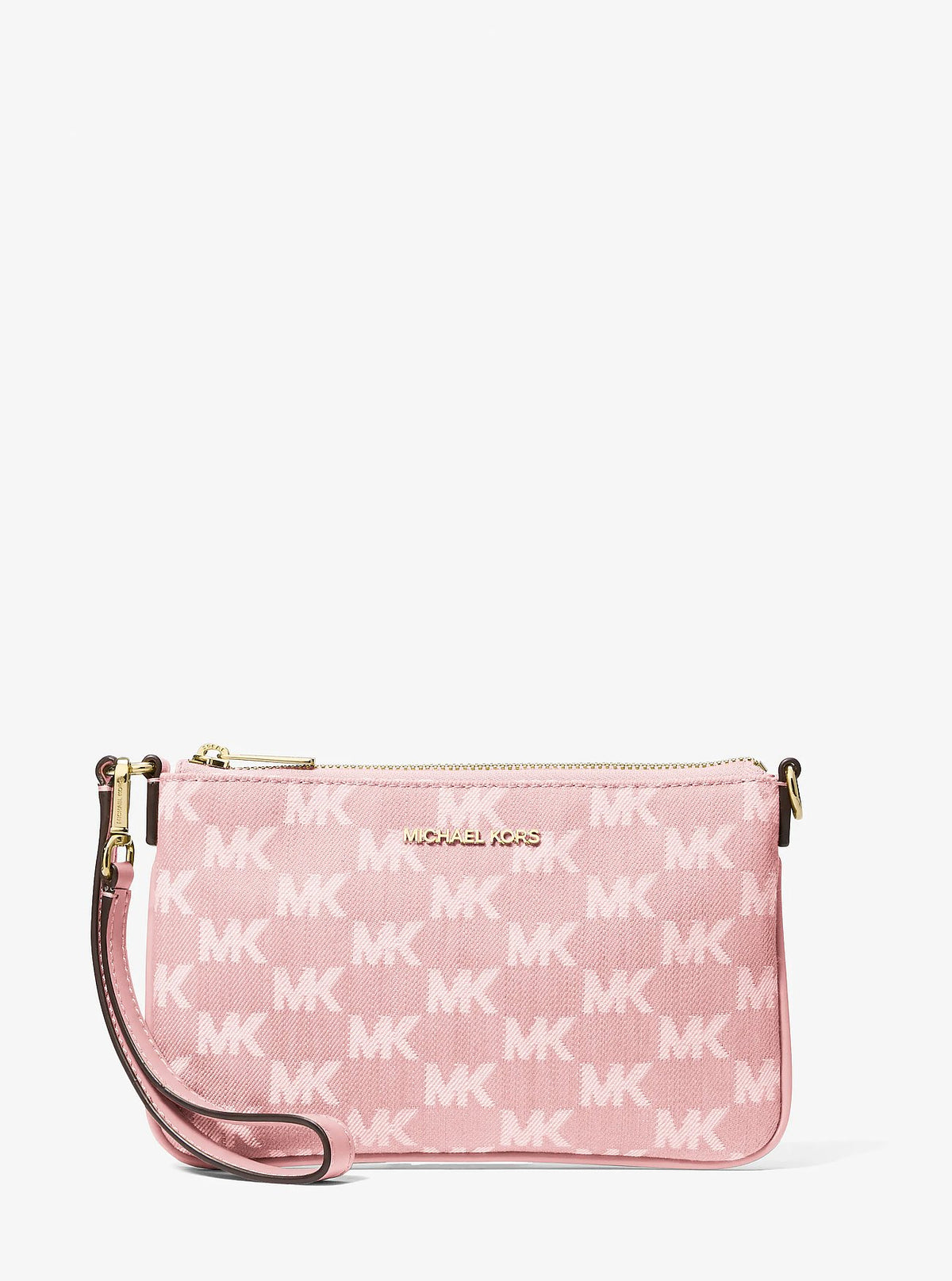 Cartera Michael Kors Wristlet Jet Set Denim Jacquard Rosa
