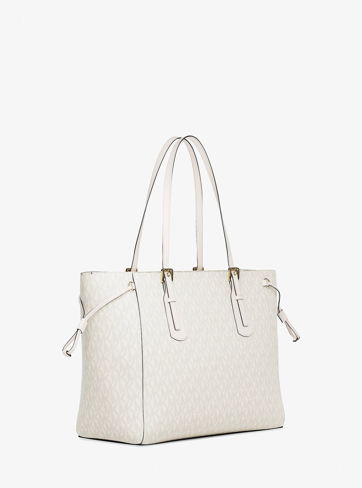 Cartera Michael Kors Voyager Signature Logo Top-Zip Tote Bag Vainilla