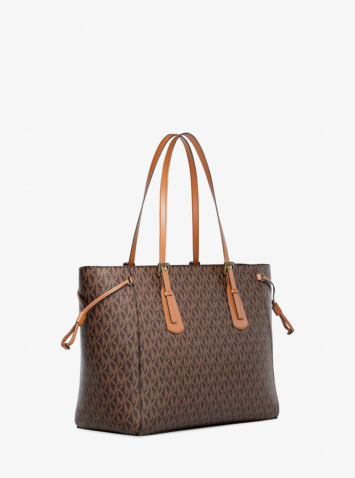 Cartera Michael Kors Voyager Signature Logo Top-Zip Tote Bag Café