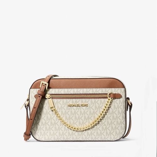 Cartera Michael Kors Jet Set Logo Vainilla
