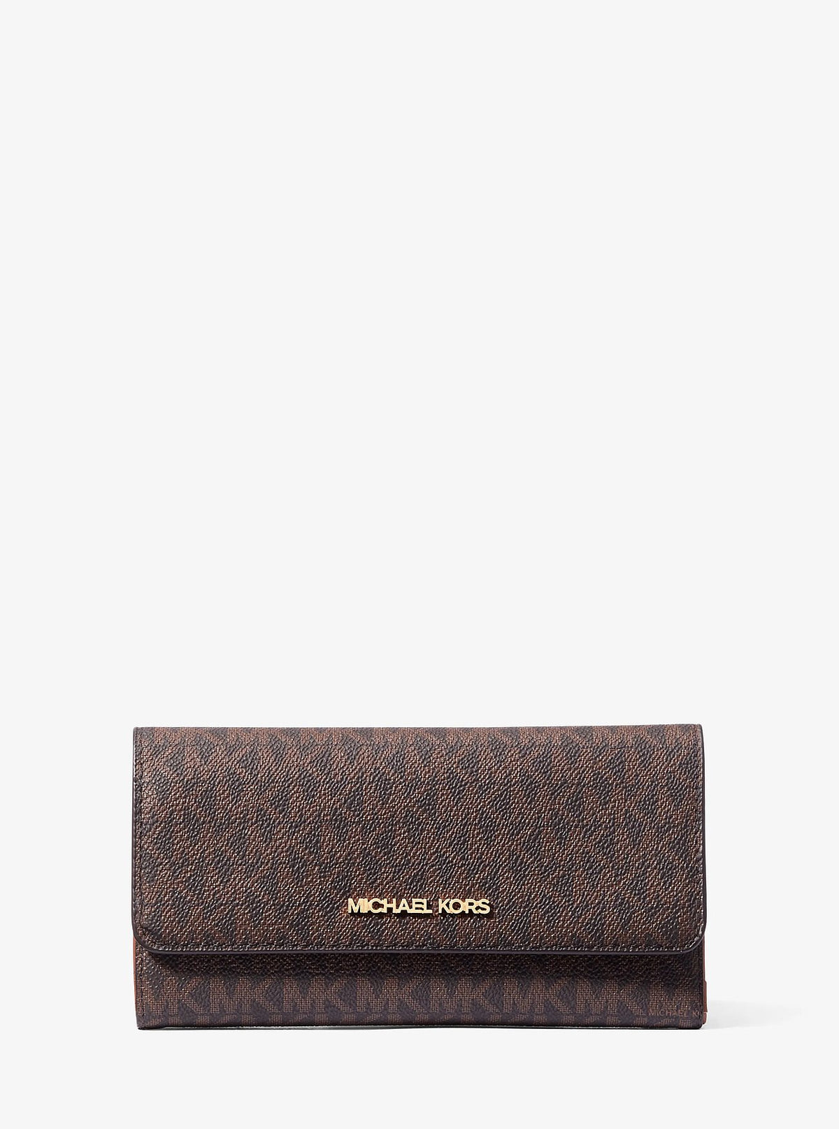 Billetera Michael Kors Tri-Fold Logo Signature Café
