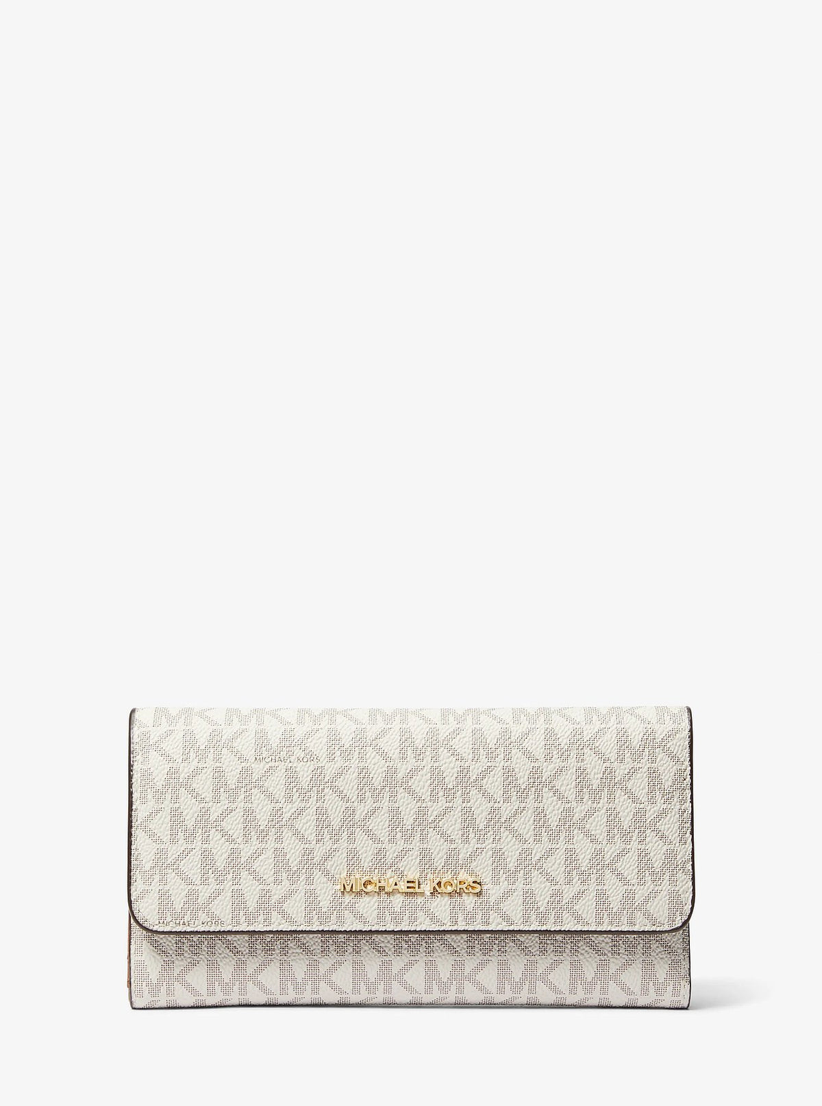 Billetera Michael Kors Tri-Fold Logo Signature Vainilla