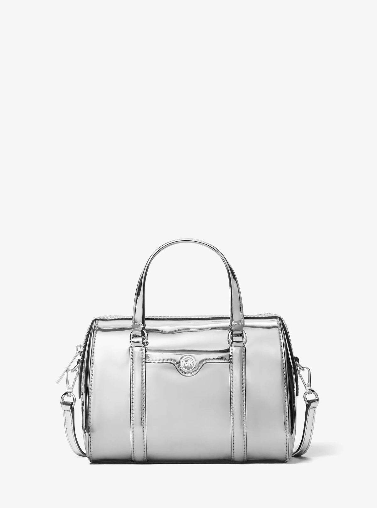 Cartera Michael Kors Patent Duffel Silver