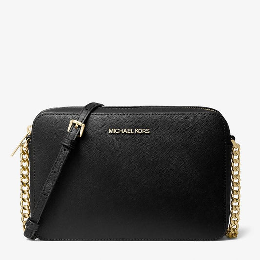 Cartera Michael Kors Clasica Jet Set Saffiano Black Gold