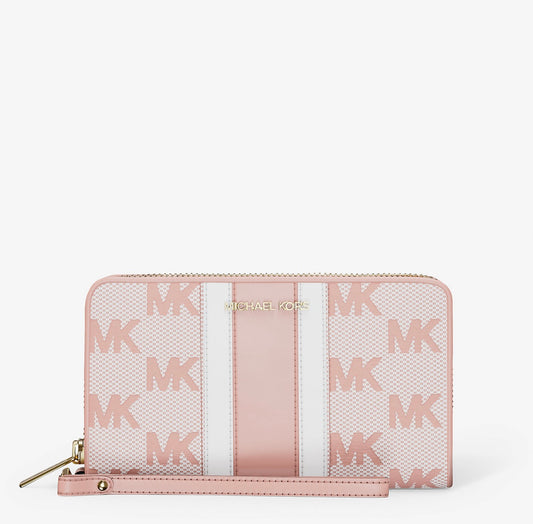 Billetera Michael Kors Jacquard Rosa