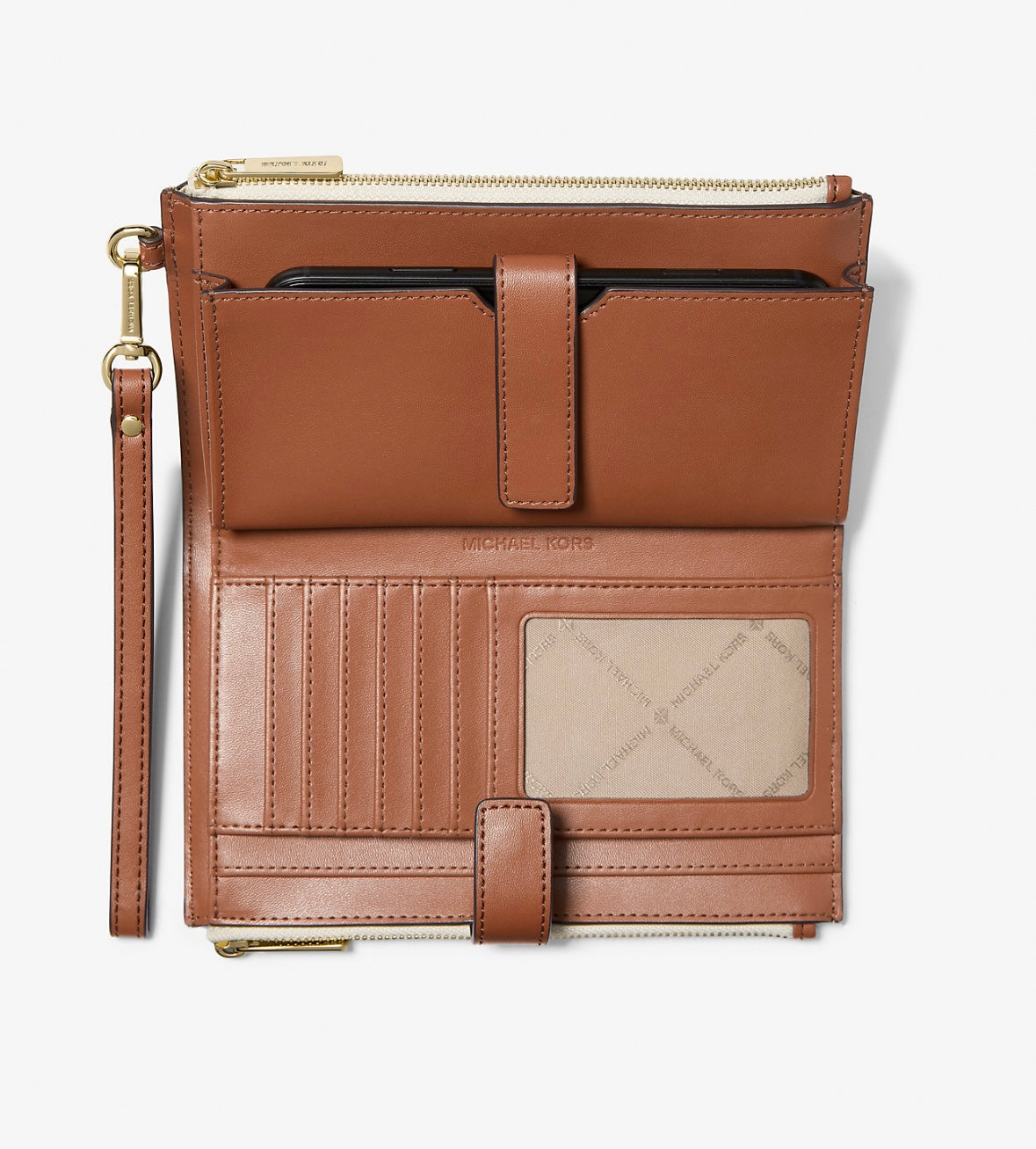 Billetera Michael Kors Jet Set Travel Signature Vainilla