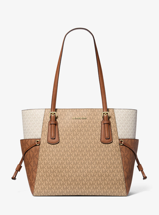 Cartera Michael Kors Tote Voyager Multicolor Café