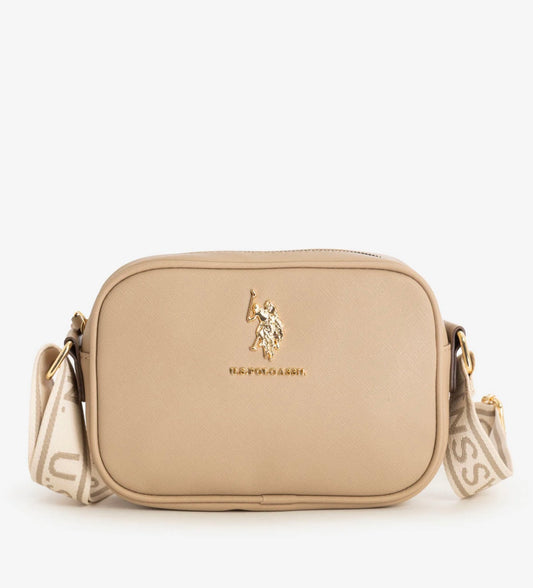 Cartera US Polo Assn Classic Zip Crossbody Café