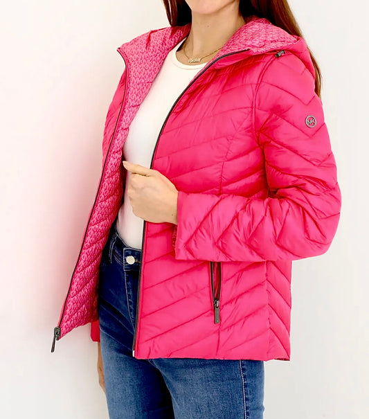 Chaqueta Michael Kors Chevron Reversible Fucsia