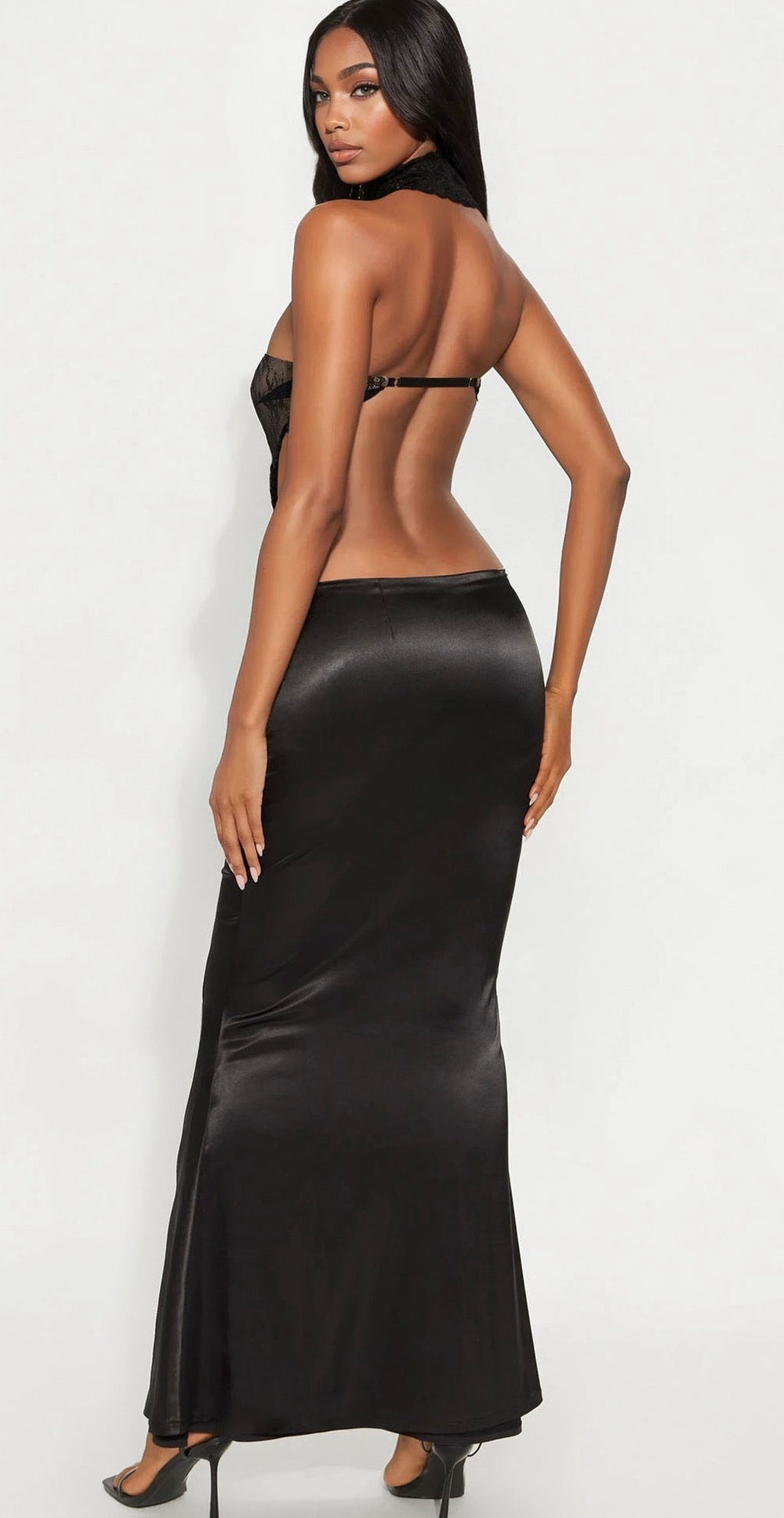 Vestido Fashion Nova Satin Lace